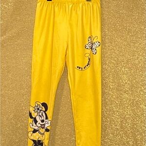 Disney Yellow Leggings with Minnie Mouse and Butterfly